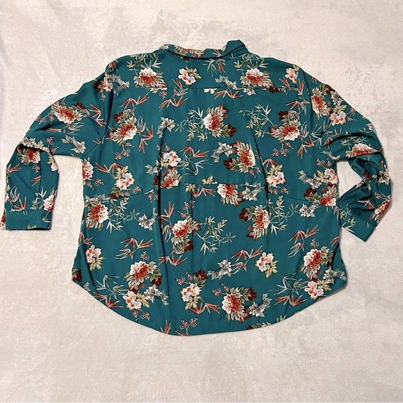 25. Molly Bracken Womens Emerald Green Floral Long Sleeve Blouse Spring Office - Picture 6 of 10